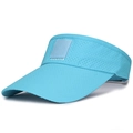 Sky blue breathable mesh sun visor hat with wide brim for outdoor sun protection - Lake Blue