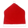 Coprisedia a forma di cappello di Babbo Natale rosso con pompon per decoro natalizio - Coprisedia di Natale in Tessuto Non Tessuto