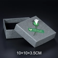 Gray textured cardstock jewelry box 10x10x3.5cm with Just for You sticker - 10*10*3.5 CM