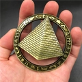 3D metallic Egypt souvenir fridge magnet featuring golden pyramid and hieroglyphics - Egypt Pyramids