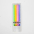 Set di 8 candeline per compleanno arcobaleno con supporti argento in confezione - 8 Pezzi/Sacchetto di Plastica / Arcobaleno