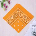 Classic bright orange paisley bandana made of breathable cotton fabric for outdoor sports - Gold