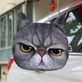 Harajuku style crossbody bag featuring a realistic grumpy cat face with metal chain strap - Cool Cat