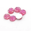 12mm ronde roze hars drusy cabochons met sprankelende kristaltextuur voor doe-het-zelf sieraden - Roze (7) / 12mm Dikke Full Sky Star