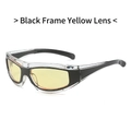 Gafas de sol deportivas Y2K con montura negra y lentes amarillas de alto contraste - Montura Negra Lentes Amarillas