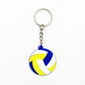 Detail eines Volleyball-Schlüsselanhängers mit blauen, weißen und gelben Feldern - Volleyball