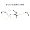 Occhiali anti luce blu da donna stile cat-eye con montatura in metallo nero e oro - Montatura Oro Nero