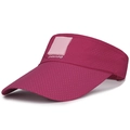 Rose red sun visor hat with breathable mesh fabric and adjustable open top design - Rose Red