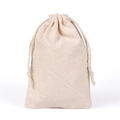 Natural beige canvas drawstring storage bag made of eco-friendly cotton fabric - 10*15 cm