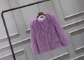 Girls' purple faux fur coat featuring a warm thickened texture and round neck design - Taro Purple / 120cm