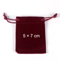 Burgundy velvet drawstring pouch 5x7 cm for jewelry packaging and small gift storage - Velvet Bag Small 5x7cm