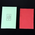 Red silver polishing cloth with serrated edges and mint green paper packaging - Silver Polishing Cloth