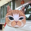 Harajuku style crossbody bag with 3D orange cat head shape and silver chain strap - Yellow