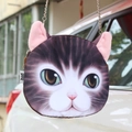 Harajuku style grey tabby cat face crossbody bag with silver chain strap and 3D ears - Cute Purple Grey Cat