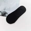 Chaussettes invisibles pour hommes en coton noir avec silicone antidérapant - Taille unique / Bec rond / Noir