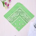 Bright green paisley bandana featuring classic white patterns for hip hop fashion - Fruit Green