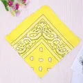 Classic yellow paisley bandana in square shape for cycling and hip-hop styling - Light Yellow