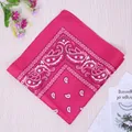 Rose red paisley bandana featuring a classic teardrop pattern and cotton texture - Rose Red