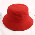 Reversible red cotton bucket hat with digital print in a trendy retro fisherman style - Skull Rose-Pink