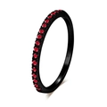 Black eternity band ring featuring micro-pave red cubic zirconia in rose gold plating - Black Gold Red Zirconia