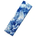 Elastic tie-dye sports headband in blue and white knit fabric for yoga and running - Royal Blue Tie-Dye