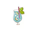 Cute enamel summer cocktail drink pin badge with lemon slice and mint leaves - Drink
