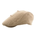 Boina de algodón lino beige con botones chinos retro para un estilo vintage femenino - Ajustable / Beige