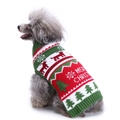 Pull de Noël rouge pour chien avec motifs de renne et flocons et texte Merry Christmas - XL / Vert/Joyeux Noël