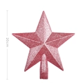Stereoscopic 20cm pink glitter Christmas tree topper star with dimensional facets - 20cm / Pink