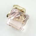 Pendentif en cristal rose cubique avec fermoir doré pour création de bijoux DIY - Rose d'eau