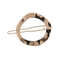 Minimalist light gold hollow round hair clip with textured hammered metal finish - Round Gold
