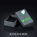 Minimalist dark grey marble texture jewelry box with flower and Just for you label - 8.7*5.5*2.8 CM (Small)