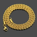 Collar de cadena de cuerda de acero inoxidable dorado de 3 mm con cierre de langosta - Cadena de Cuerda MY10-5579 Oro Acero Inoxidable / 0.3*60cm