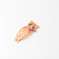 Cute leopard pattern cartoon BB hair clip for children with pink bow detail - Leopard