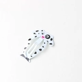 Cute white dalmatian dog cartoon BB clip with pink heart nose for girls hair accessory - White Dog