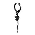 Black punk scorpion drop earring with metal chain and polished stainless steel finish - Scorpion Ear Hoop / Black