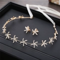 Set sposa dorato con fascia a stella marina di strass e orecchini coordinati - Set Fascia e Orecchini / Oro