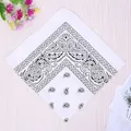 Classic white paisley bandana for sports and hip-hop style made of soft cotton fabric - White
