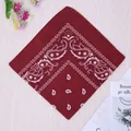 Classic dark red paisley bandana with white cashew floral patterns and polka dot design - Burgundy