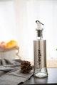 Glass and stainless steel vinegar dispenser bottle with leak-proof pour spout - Vinegar