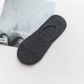 Chaussettes invisibles homme gris foncé en coton avec silicone antidérapant intégré - Taille unique / Bec rond / Gris clair
