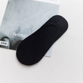 Chaussettes invisibles pour hommes en coton mélangé noir avec bords-côtes élastiques - Taille unique / Bec rond / Bleu marine