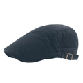 Classic black cotton ivy cap for men and women featuring vintage metal side buckle - Adjustable / Navy Blue