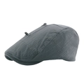 Retro dark grey cotton linen newsboy cap with vintage cord knot detail on side - Adjustable / Gray
