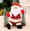 Handcrafted Santa Claus fabric doll ornament with mini frosted Christmas trees decoration - Dancing Santa Claus / 18*12cm