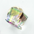 Pendentif en cristal cube couleur AB avec fermoir d'oreille en métal doré - Lueur Multicolore
