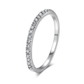Elegant silver eternity ring with micro-pave round zircon stones and polished finish - US 5.5 / Silver Plated White Zirconia