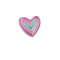 Cute four-layer heart-shaped enamel pin with gold metal edges in pastel colors - Heart
