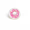 Cute pink donut enamel pin with colorful sprinkles made of alloy for clothing decor - Donut