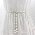 Chaîne de taille élégante en perles avec boucle en strass en huit pour robes - Style en Forme de 8
